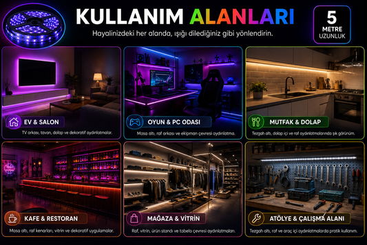 5 Metre RGB LED Şerit Işık