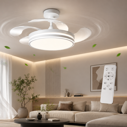 Katlanabilir LED Tavan Vantilatörü Kumandalı – Sessiz 3 Hızlı Açılır Kapanır Fan Lamba 57 CM