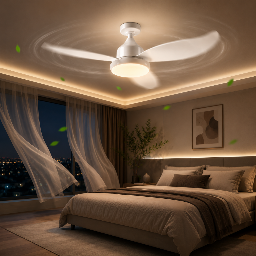 91 CM Kumandalı LED Tavan Vantilatörü – Sessiz 3 Hızlı Modern Tavan Fanı