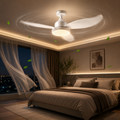 91 CM Kumandalı LED Tavan Vantilatörü – Sessiz 3 Hızlı Modern Tavan Fanı
