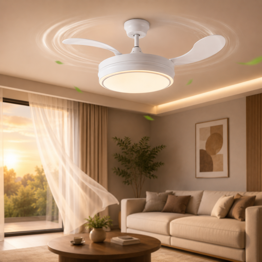 107 CM Katlanabilir LED Tavan Vantilatörü – Kumandalı Sessiz Açılır Kapanır Fan