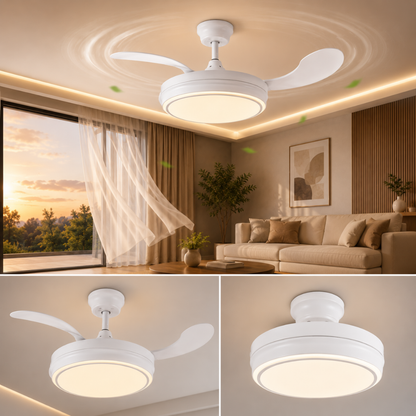107 CM Katlanabilir LED Tavan Vantilatörü – Kumandalı Sessiz Açılır Kapanır Fan