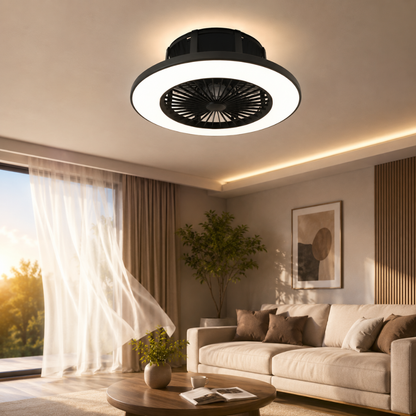 56 CM LED Tavan Vantilatörü Kumandalı – 6 Kademeli Sessiz Tavan Fanı Siyah