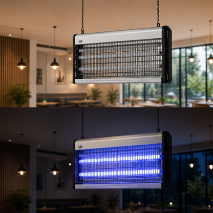 2x20W Profesyonel UV Sinek Öldürücü Cihaz – Sessiz Elektrikli Sivrisinek ve Böcek Kovucu