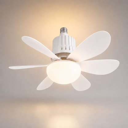 Cata Kumandalı Katlanabilir LED Tavan Vantilatörü – 3 Renk Işık Modlu Sessiz Fan