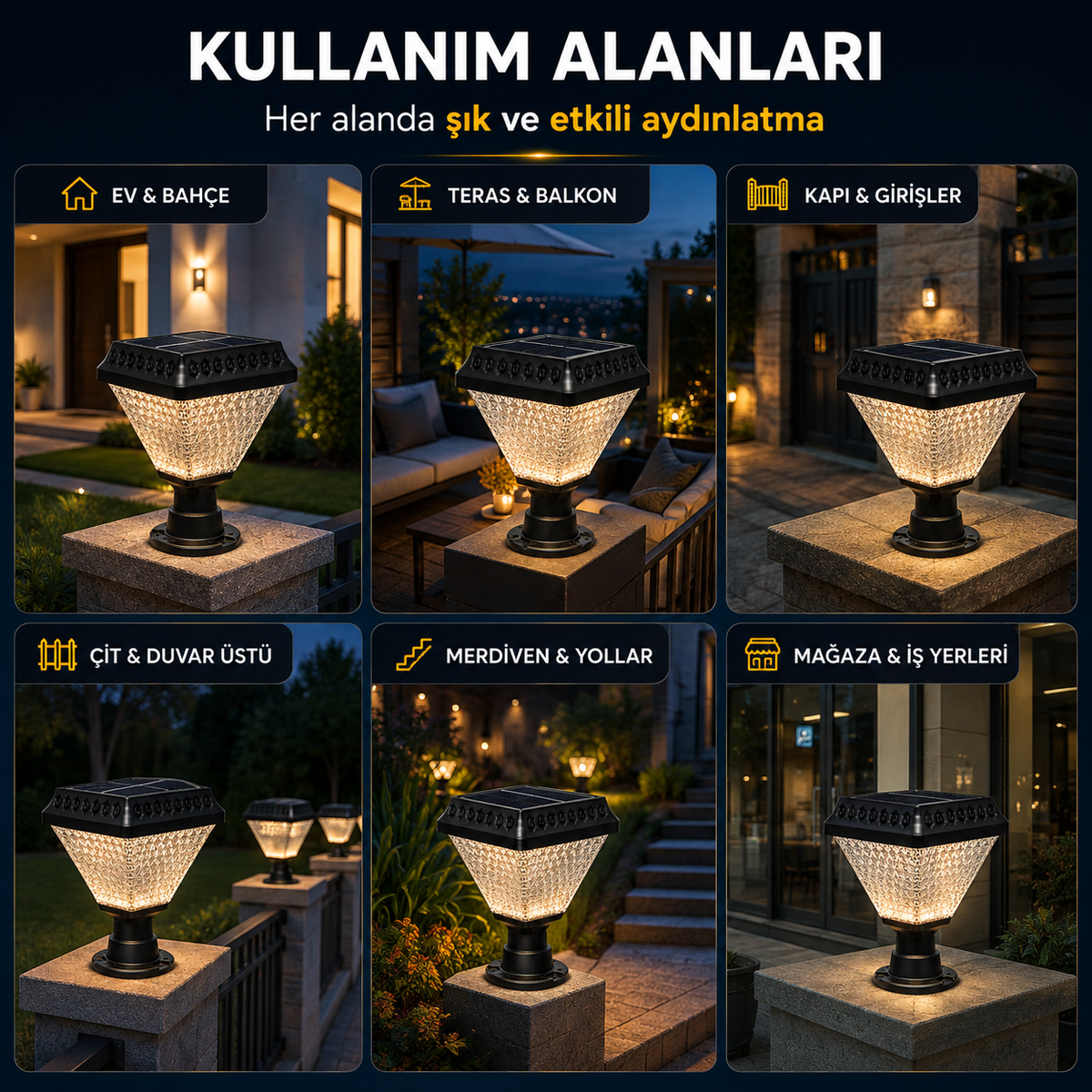 Cata CT-7315 30W Solar LED Set Üstü Bahçe Aydınlatma – 200 Lümen IP65 6500K