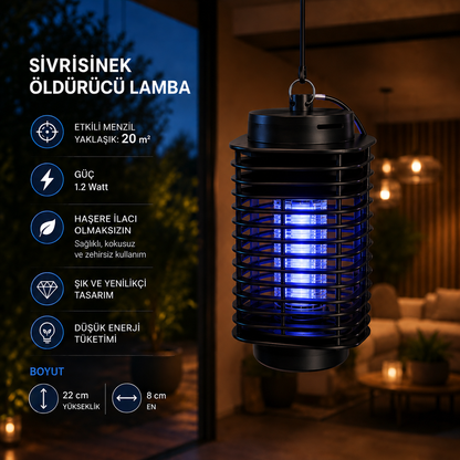 1.2W UV Sivrisinek Öldürücü Lamba – Sessiz Elektrikli Sinek Kovucu Cihaz