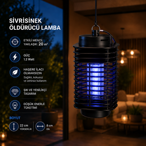 1.2W UV Sivrisinek Öldürücü Lamba – Sessiz Elektrikli Sinek Kovucu Cihaz