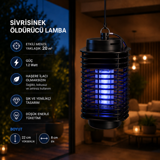 1.2W UV Sivrisinek Öldürücü Lamba – Sessiz Elektrikli Sinek Kovucu Cihaz