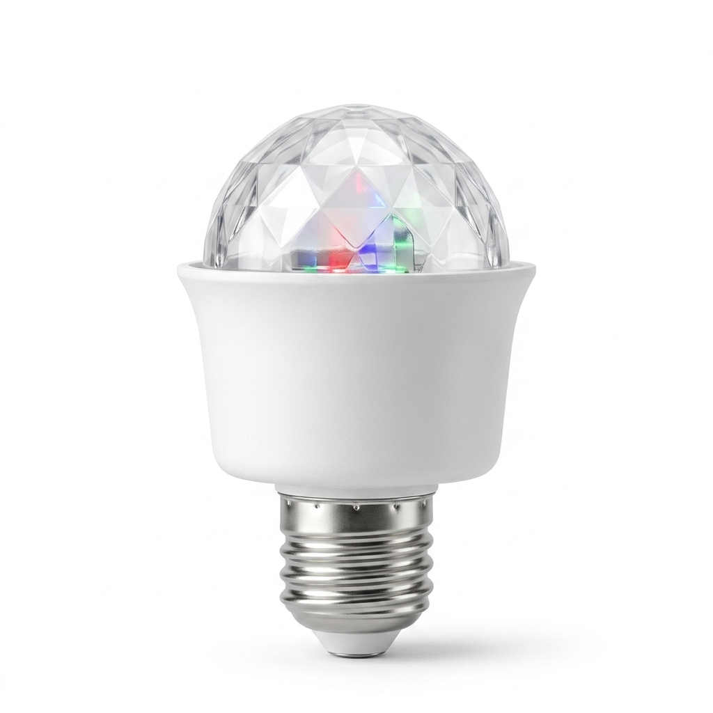 Mini RGB Disco Ampul – E27 Renkli Işık Efektli Parti Lambası