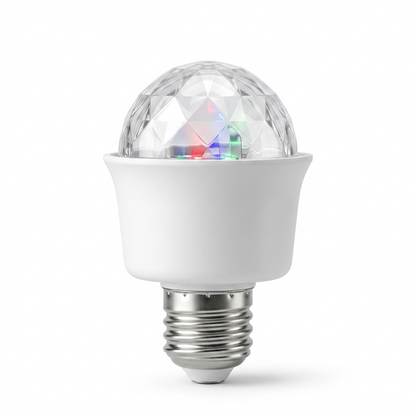 Mini RGB Disco Ampul – E27 Renkli Işık Efektli Parti Lambası