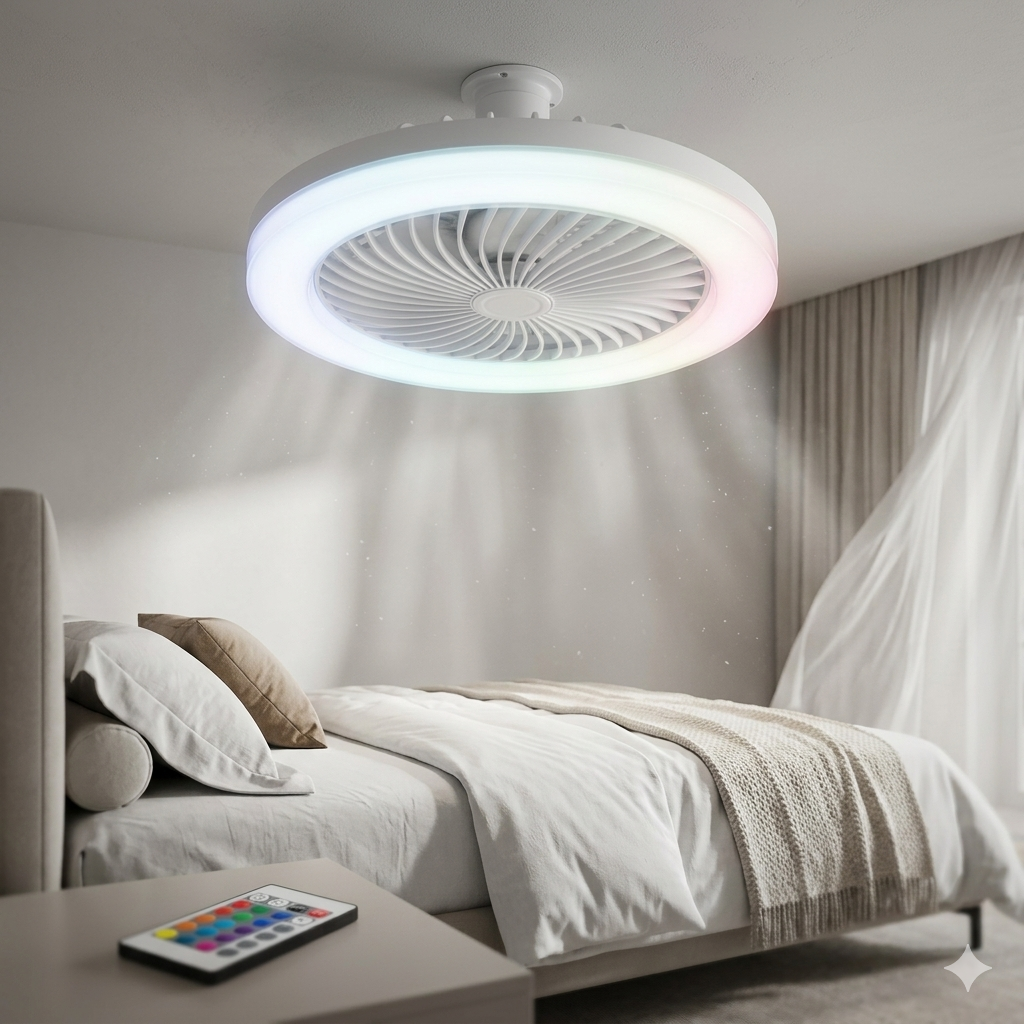 Uzaktan Kumandalı LED Tavan Vantilatörü – E27 Duy Uyumlu 3’ü 1 Arada Aydınlatma & Fan